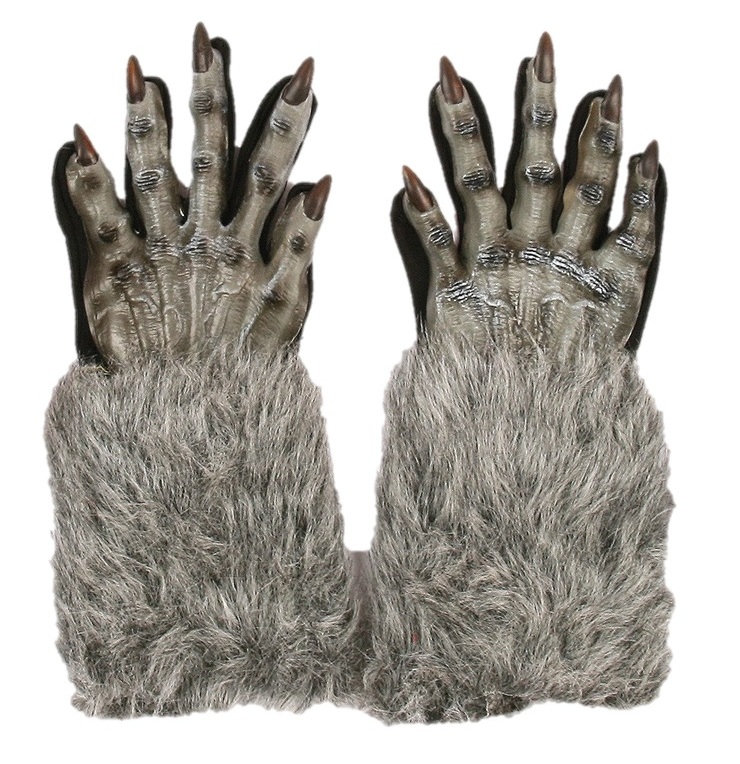 Werewolf Gloves Wolf Evil Fur Halloween Adult Costume Accessory Brown